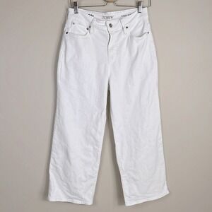 J. Crew Curvy slim wide leg jean in white Size 28 Petite‎